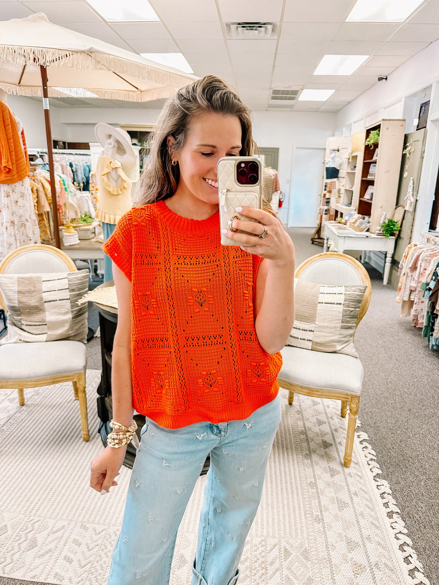 Orange Zest Crochet Top (S-XL)