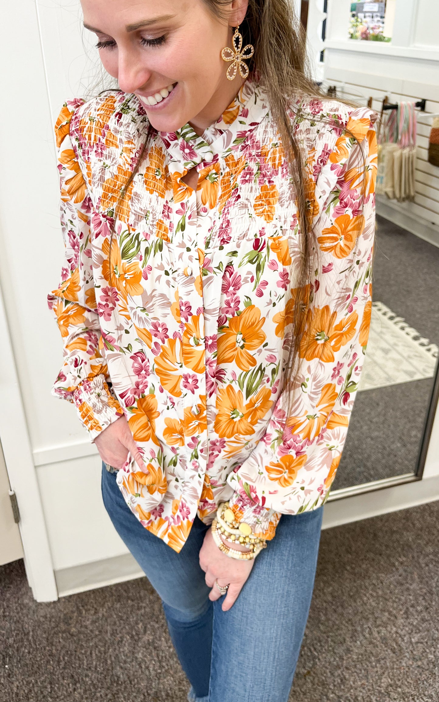 Boasting in Florals Blouse (S-2XL)