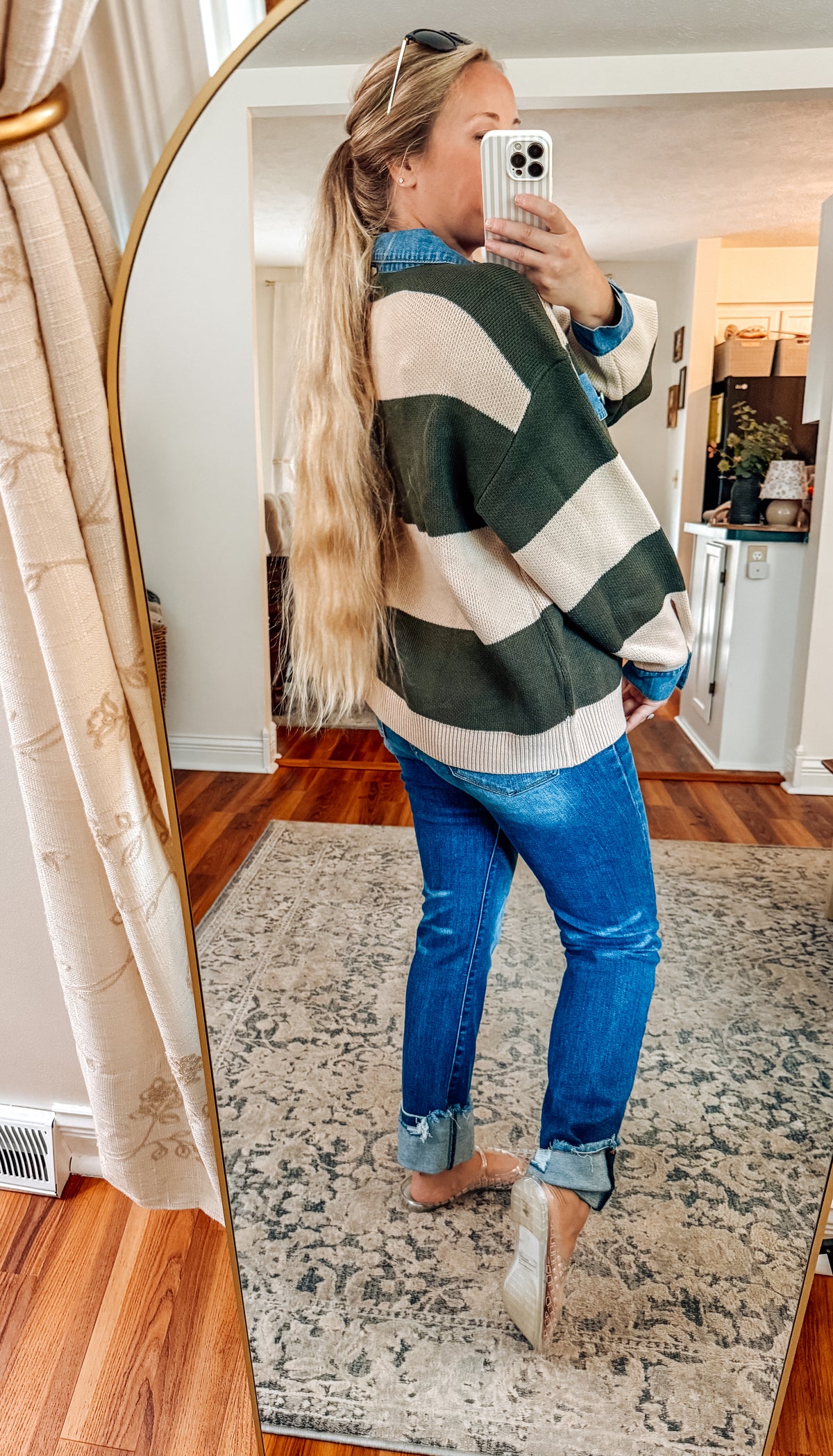 Stripes And Denim Sweater