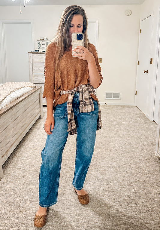The Relaxed Retreat Knit-Rust