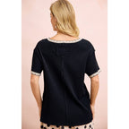 Classic Crush Contrasting Knit Top (S-XL)