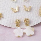 Mother Of Pearl Flower & Butterfly Earring Set
