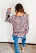 Simply Styled Inverted Seam Knit Top-Eggplant
