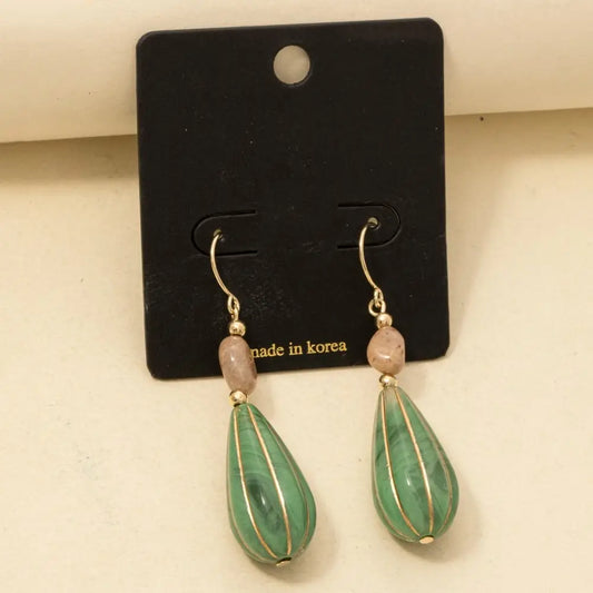 Teardrop Gemstone Dangle Drop Earrings