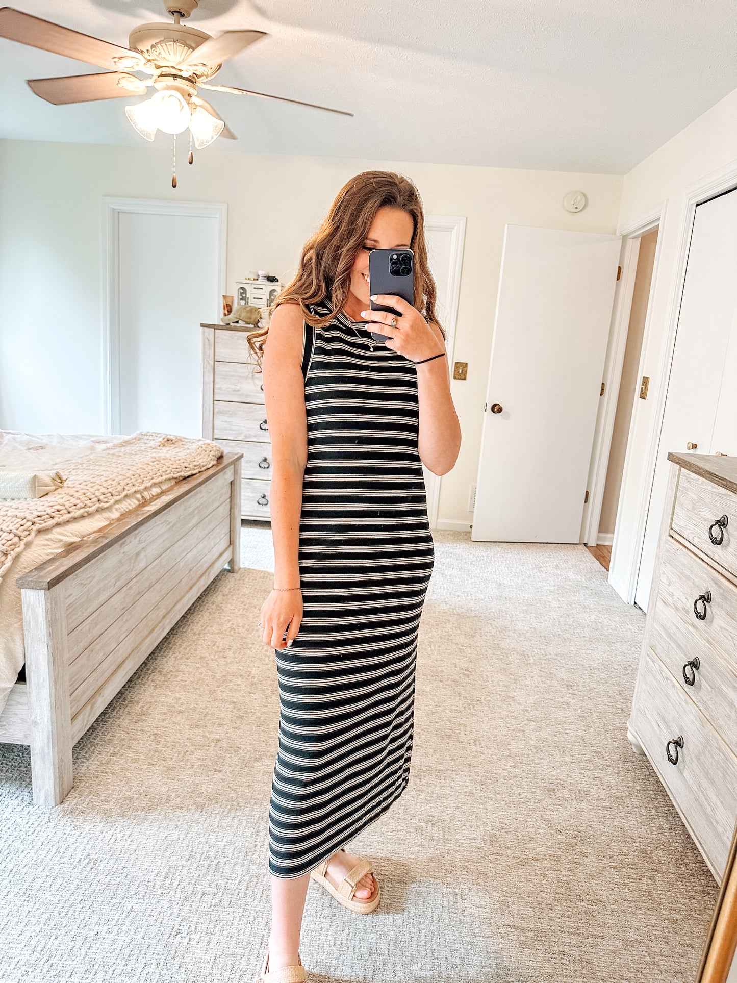 The Linear Knit Midi Dress