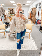 October Petals Peplum Blouse (S-XL)