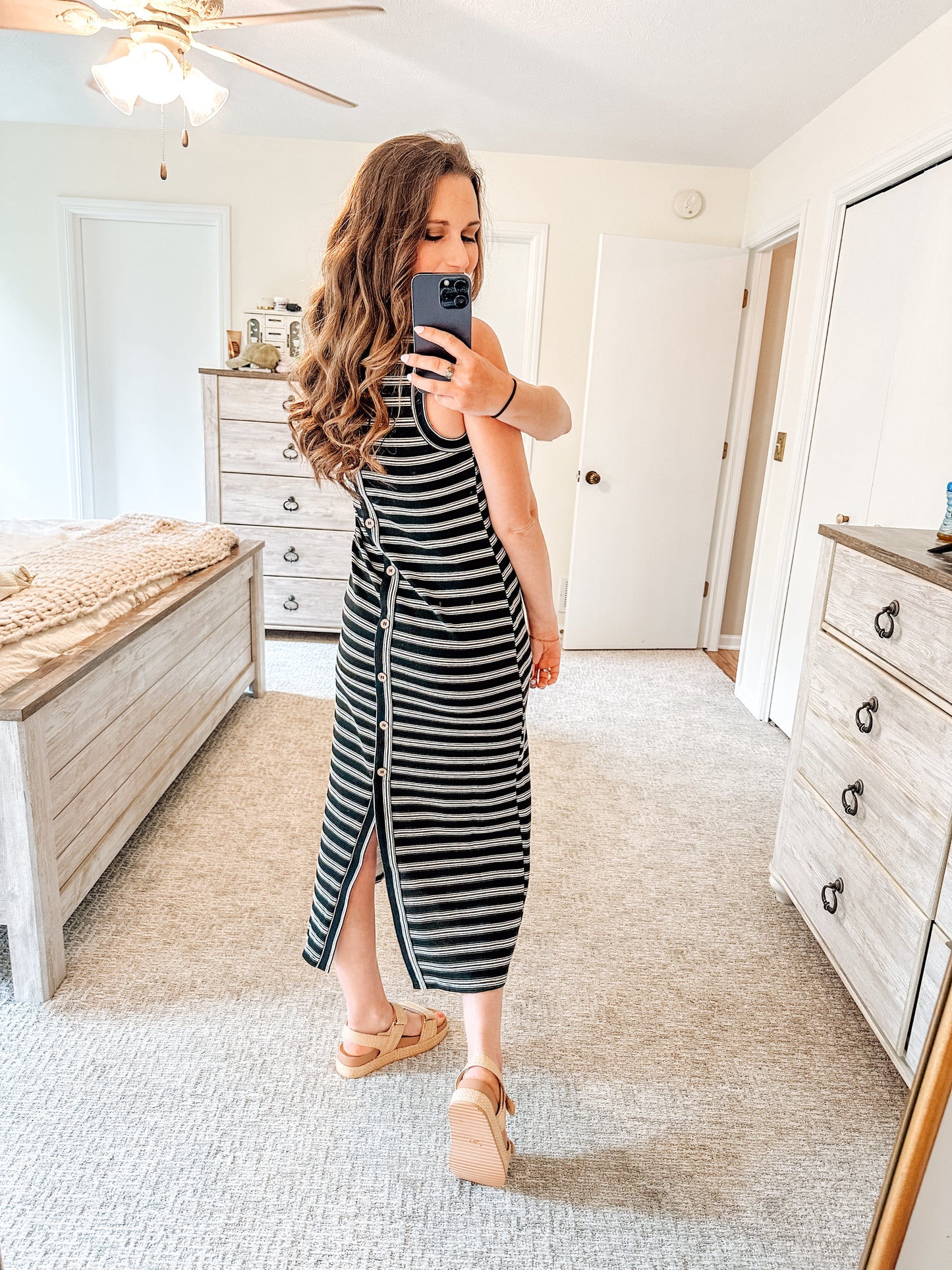 The Linear Knit Midi Dress