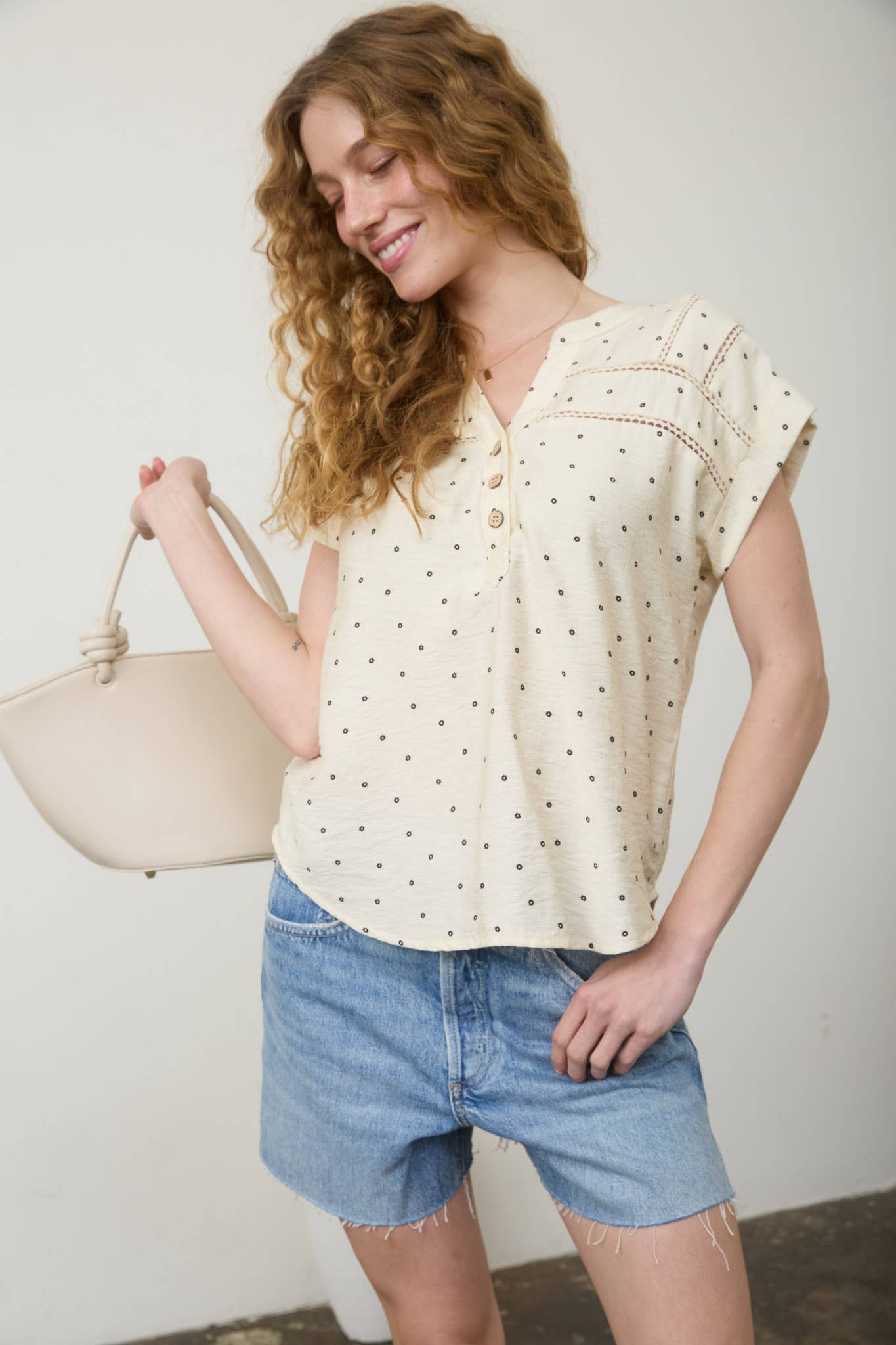 Dotted to Perfection Short Sleeve Top (S-3X)