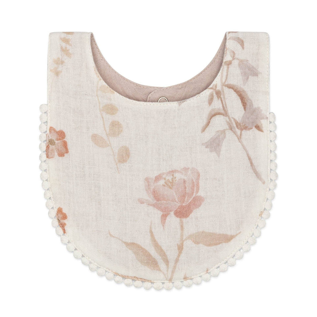 Violet Floral Cotton Baby Bib (3 Colors)