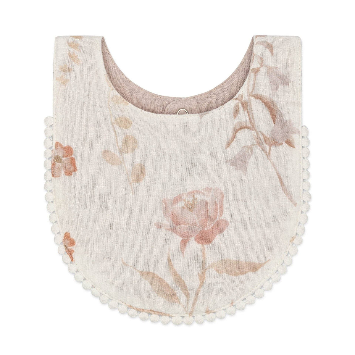 Violet Floral Cotton Baby Bib (3 Colors)