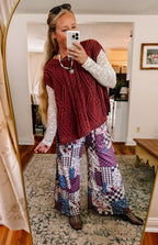Crimson & Cozy Cable Knit Vest (S-XL)