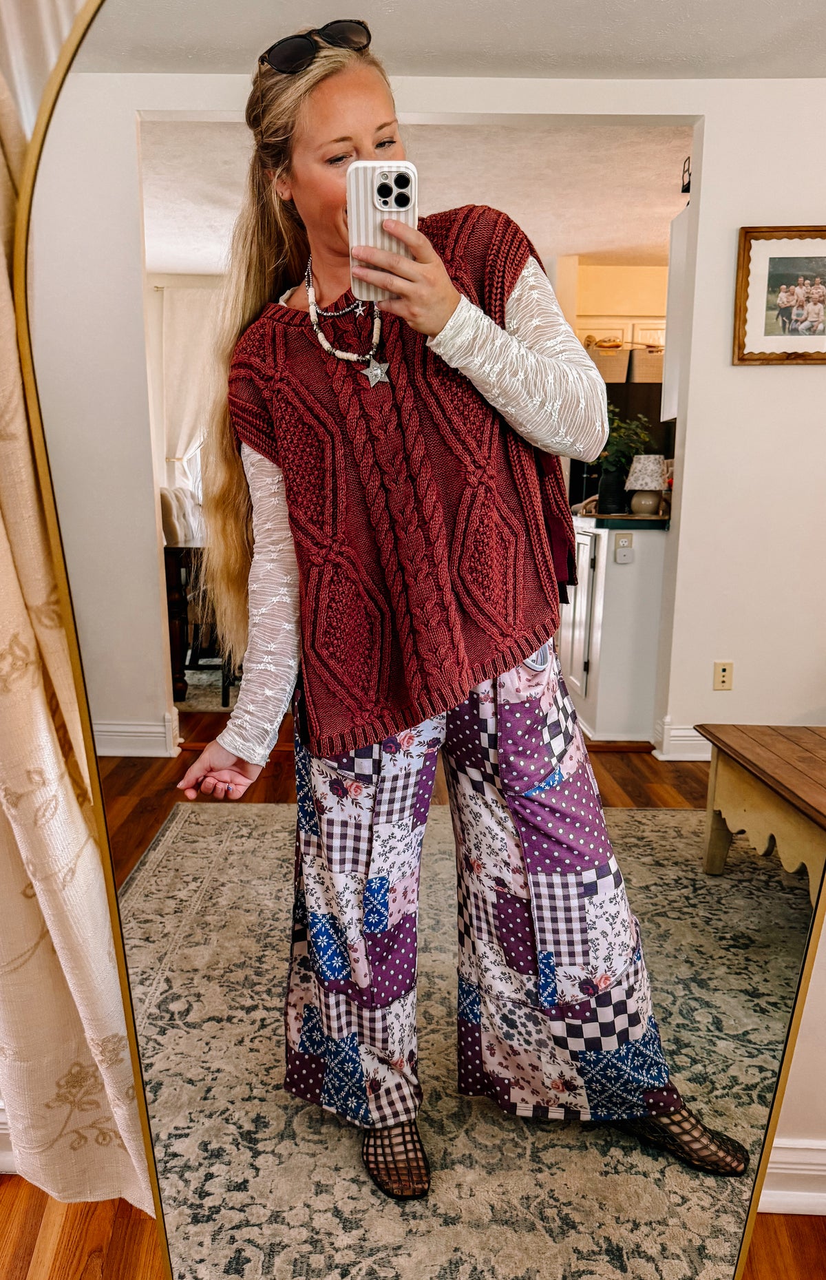Crimson & Cozy Cable Knit Vest (S-XL)
