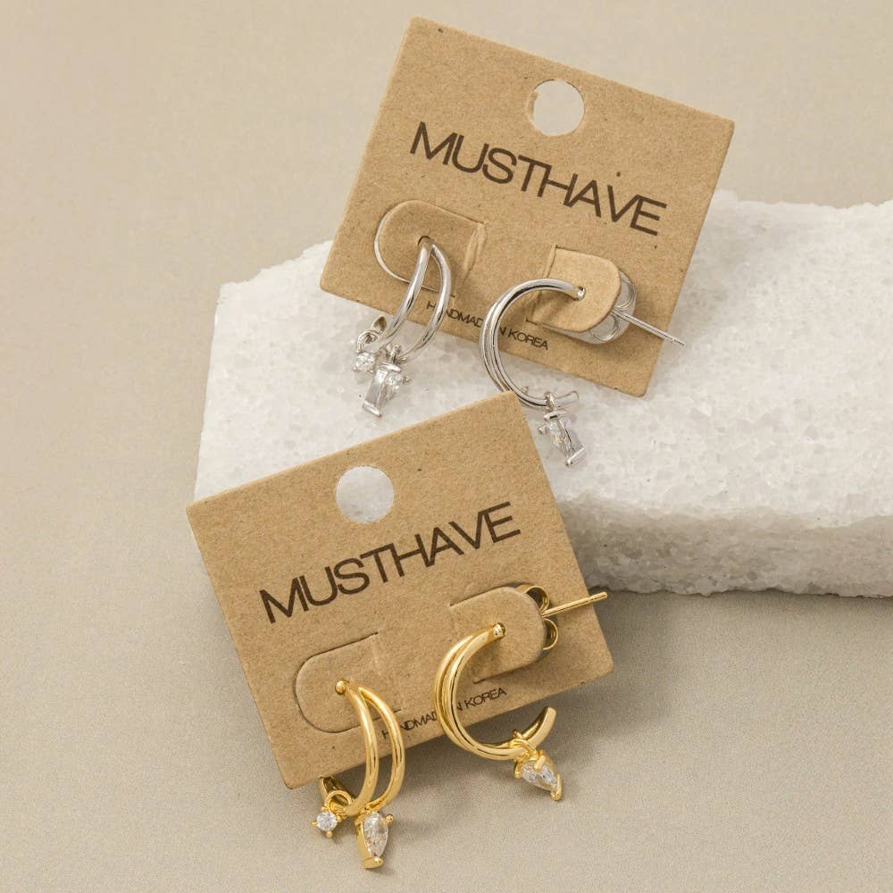 Gold Two Row Hoop Earrings