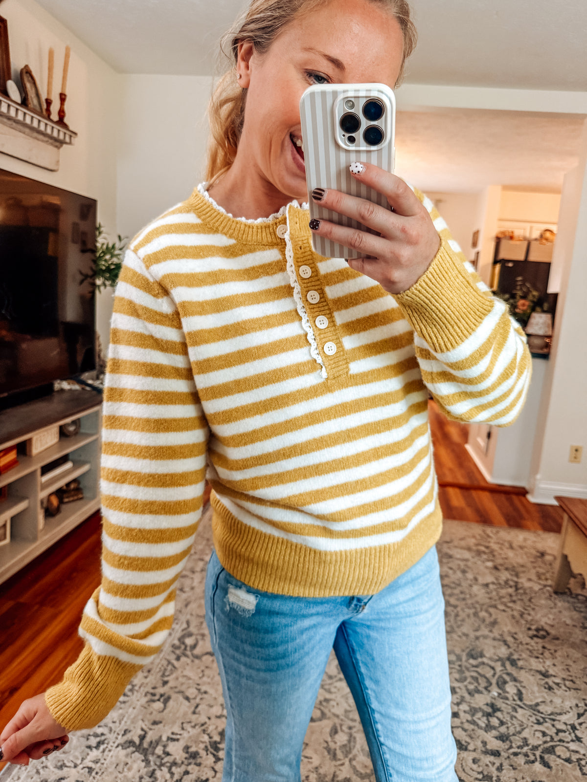 American Honey Knit Striped Sweater