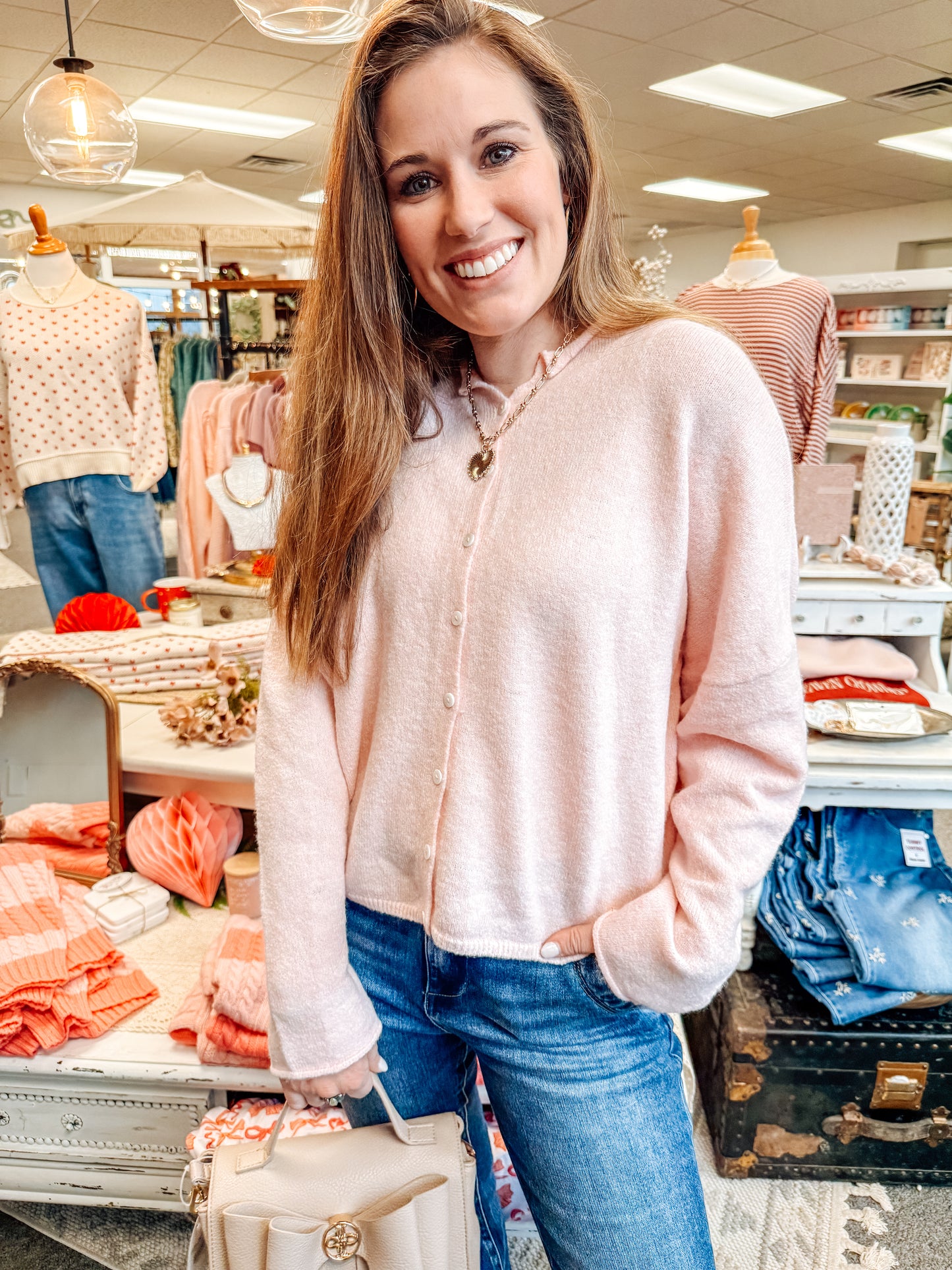 Petal Pink Cozy Cardigan