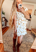 The Rosie Bloom Short Sleeve Dress-Ivory