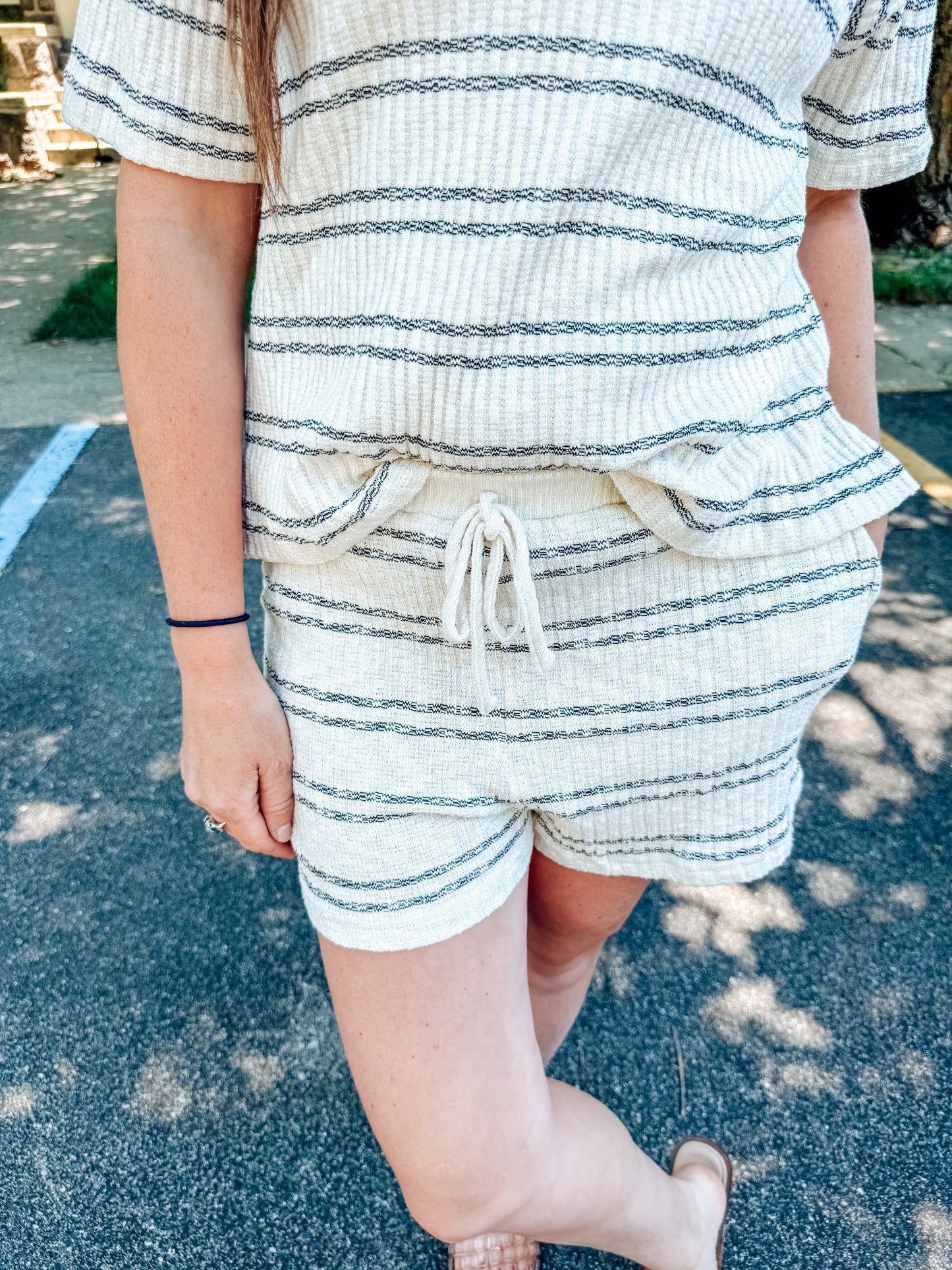 Marbled in Stone Knit Shorts