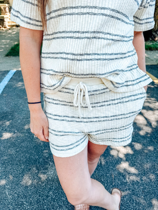 Marbled in Stone Knit Shorts