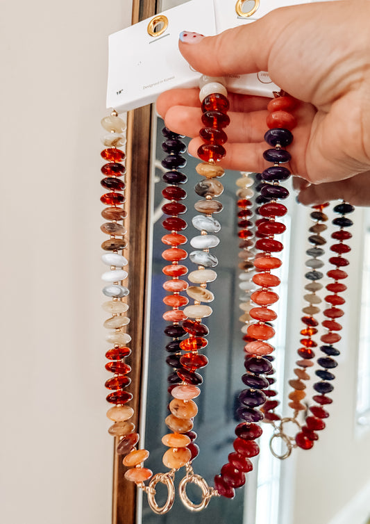 Chunky Resin Disc Beaded Necklace