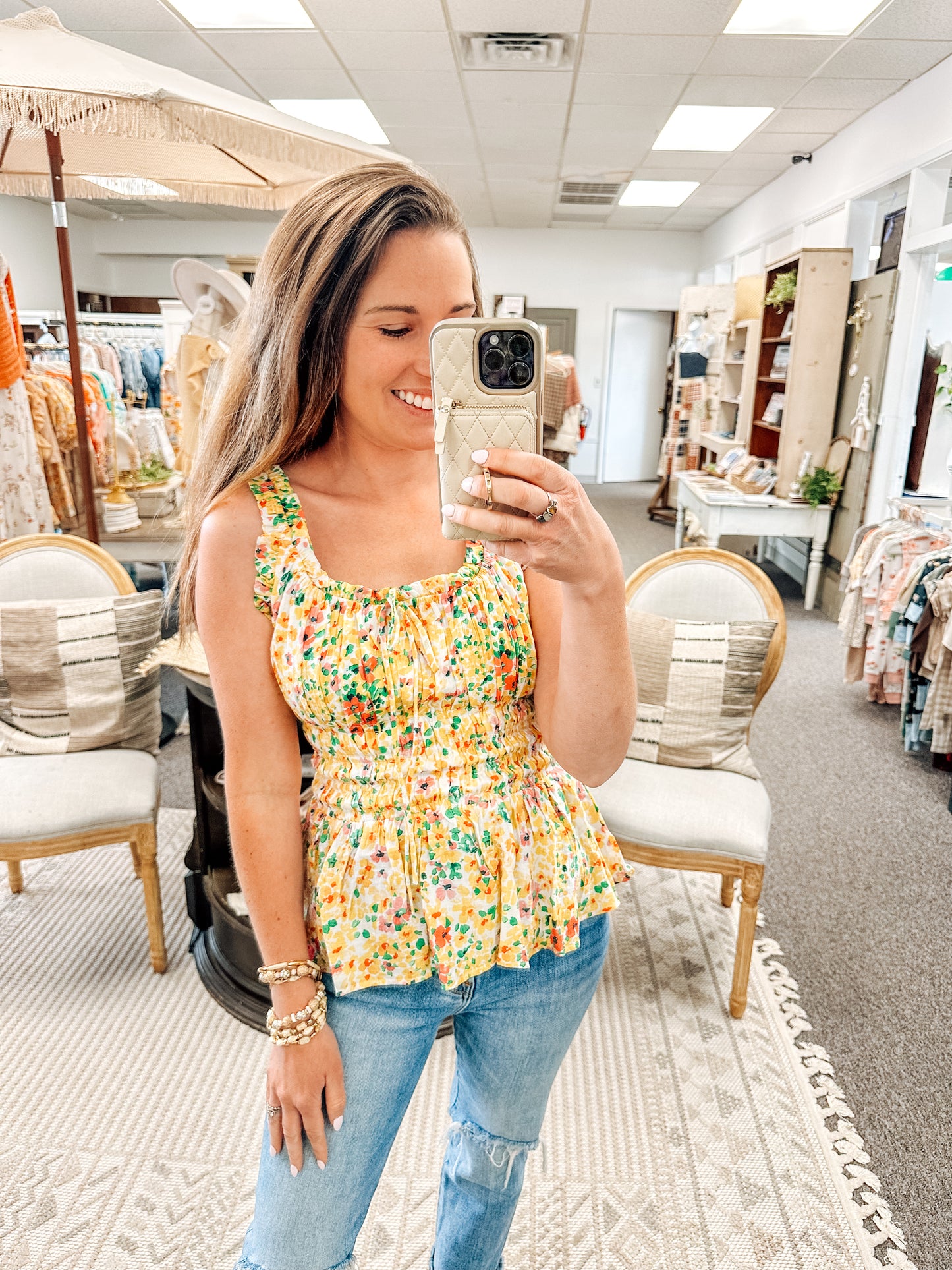 The Soft Sunrise Floral Tank (S-XL)