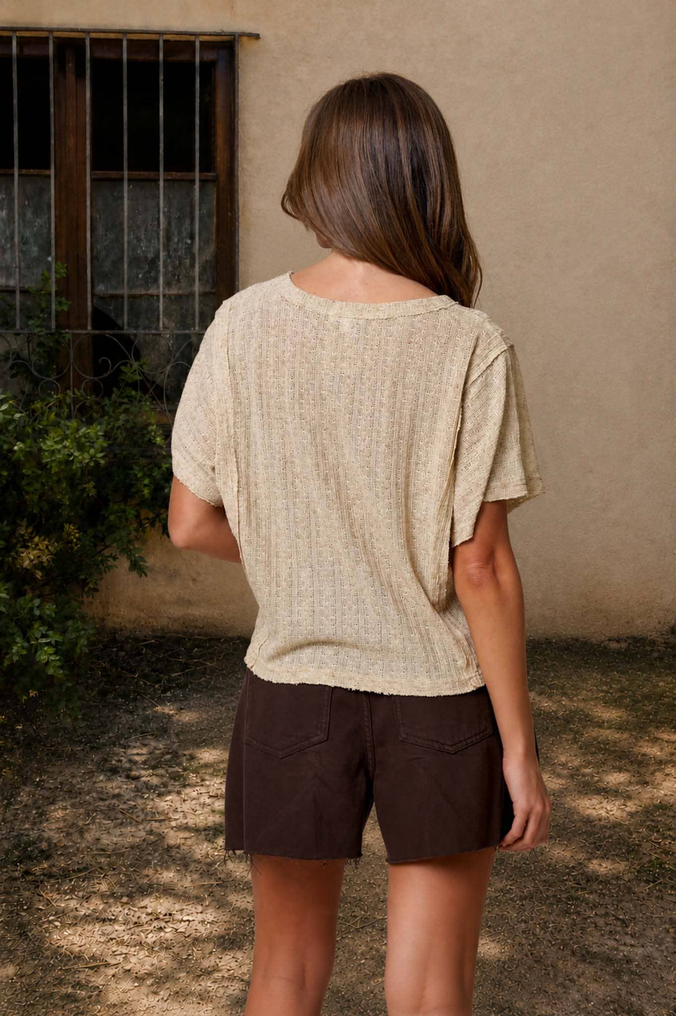 The Everyday Neutral Dolman Short Sleeve Top