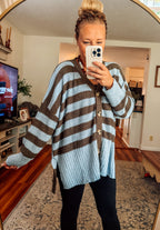 Mountain Mornings Striped VNeck Cardigan