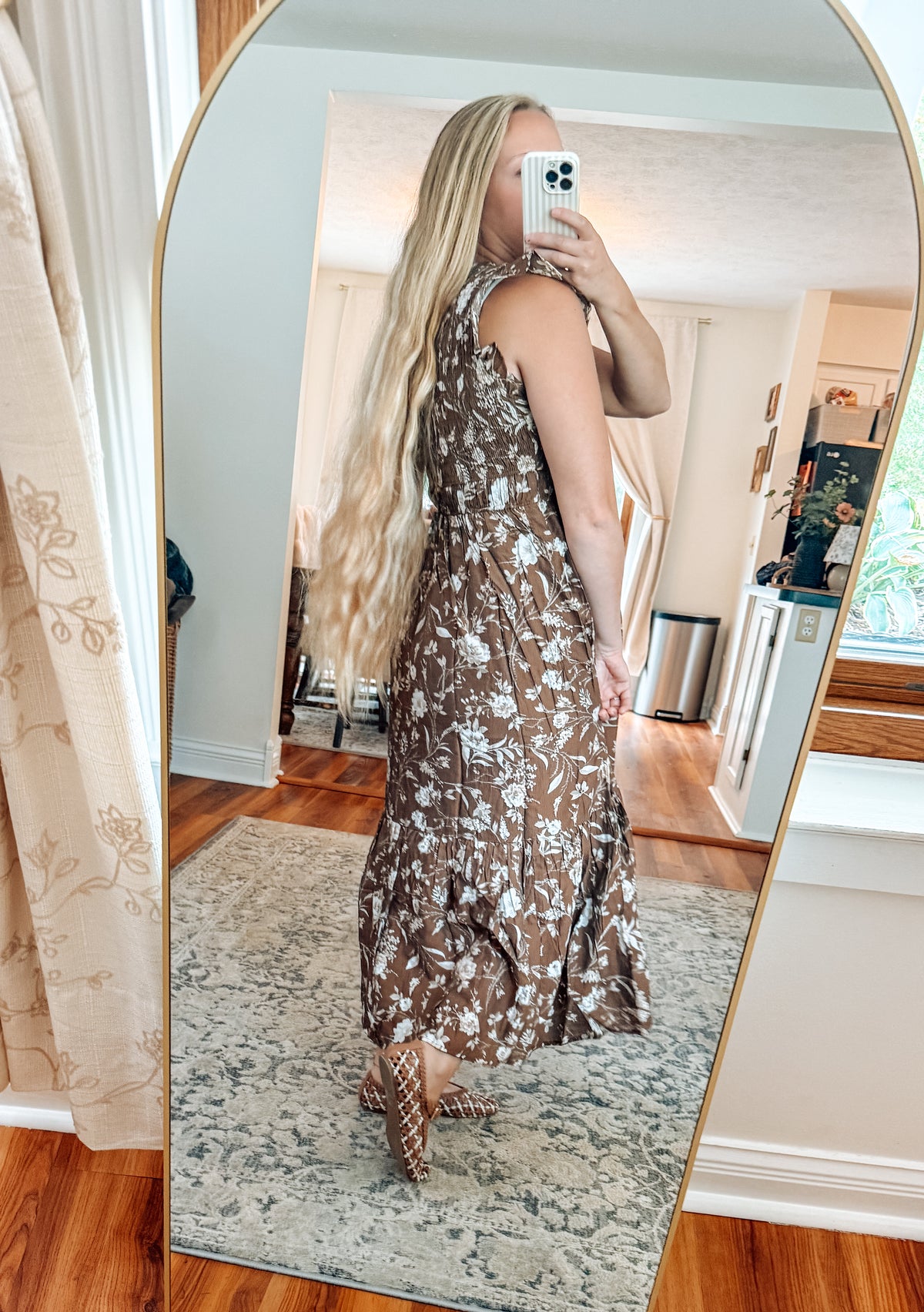 Petals & Promises Floral Smocked Midi Dress