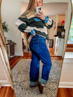 On Repeat Mid Rise Straight Cuff Denim