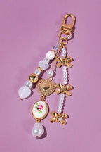 Ceramic Heart Bow Bag Charm