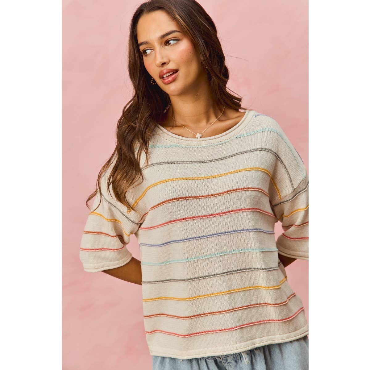 Over the Rainbow Striped Sweater (S-XL)