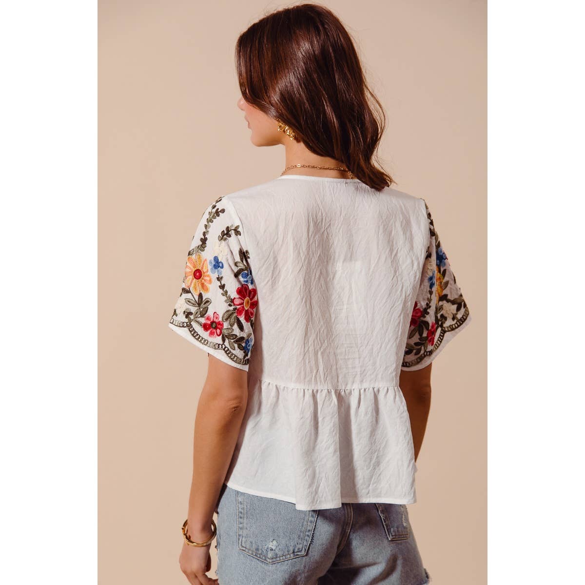 The Meadow Bloom Embroidered Babydoll Top (S-XL)