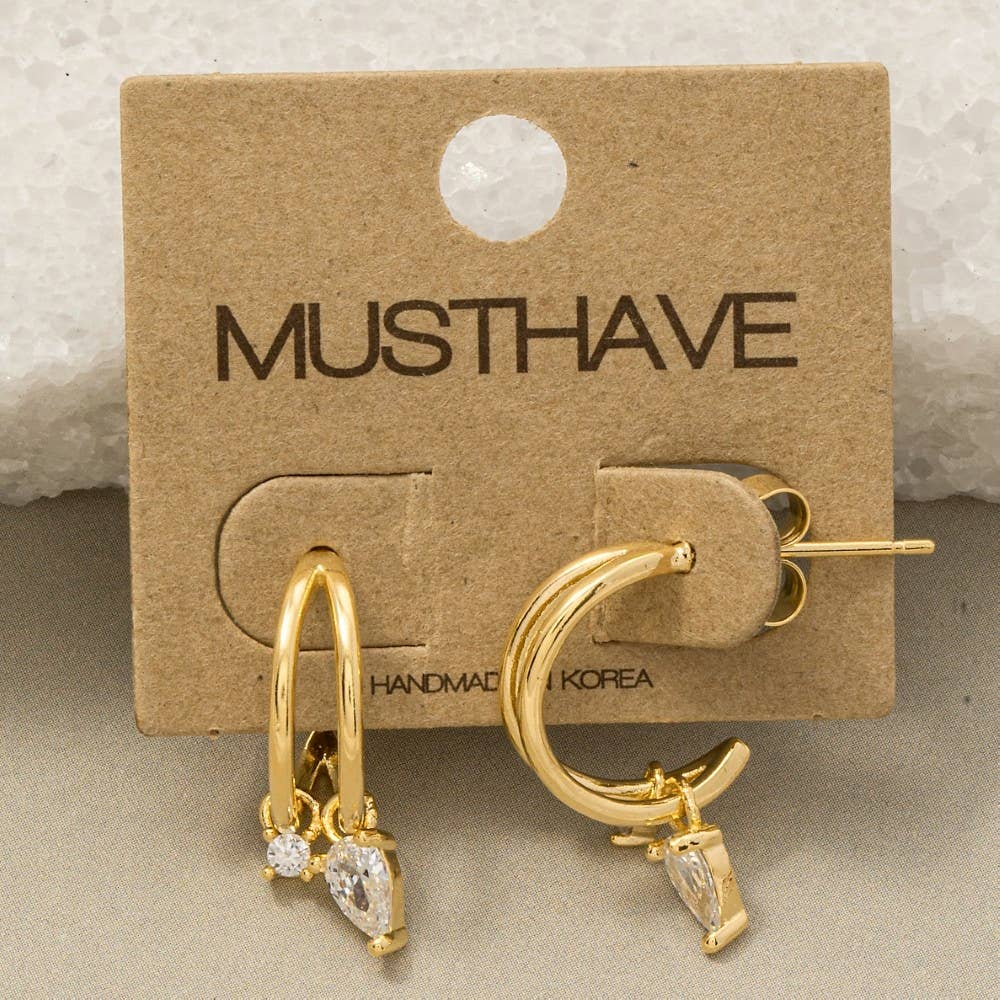 Gold Two Row Hoop Earrings