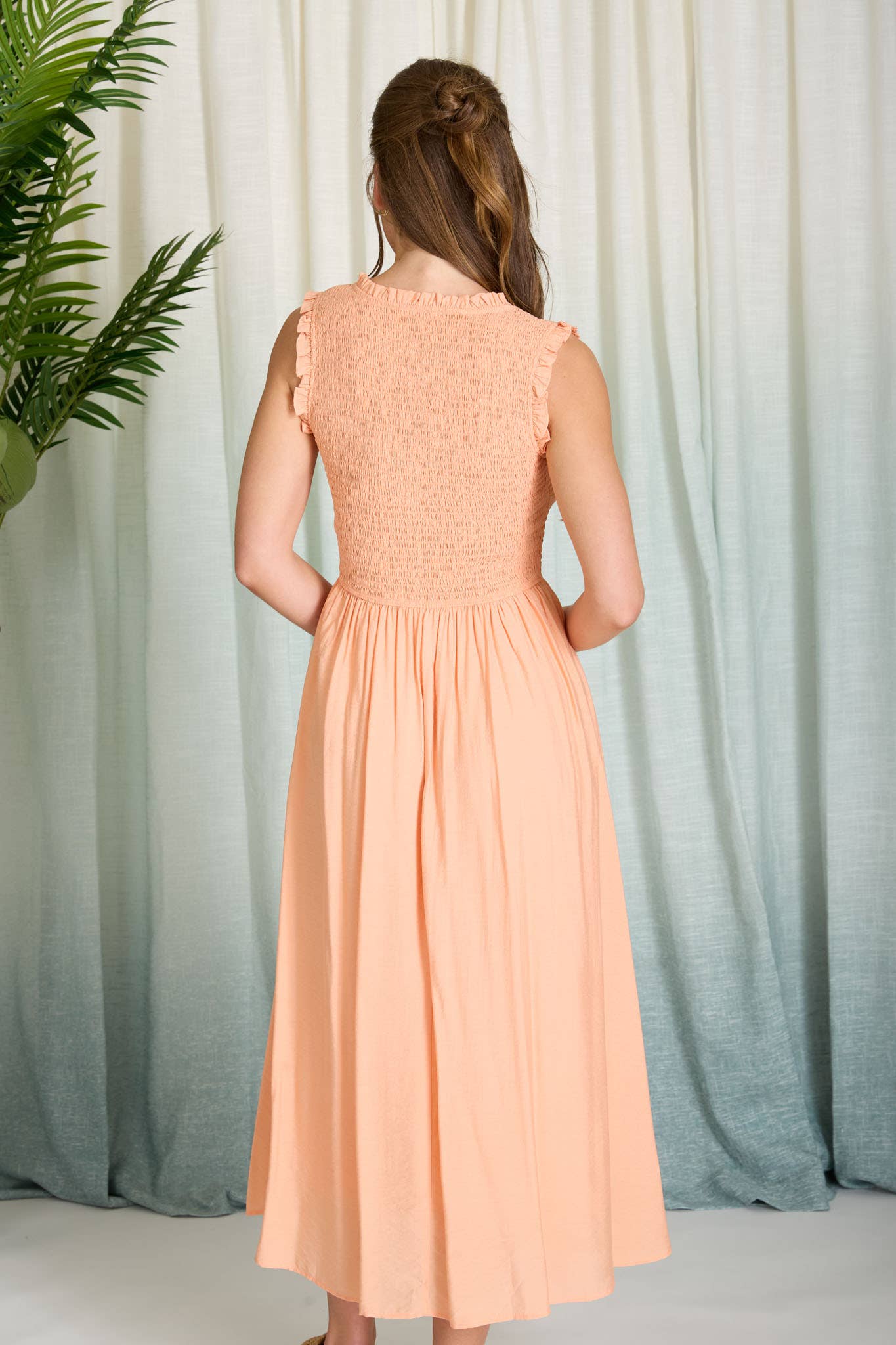 Musing in Melon Sweetheart Midi Dress