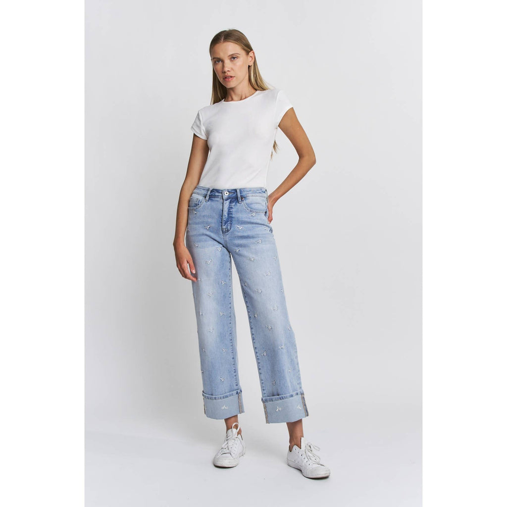 Bloom Babe Wide Leg Denim