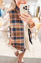 Plaid & Perfect Zip Reversible Vest (S-XL)