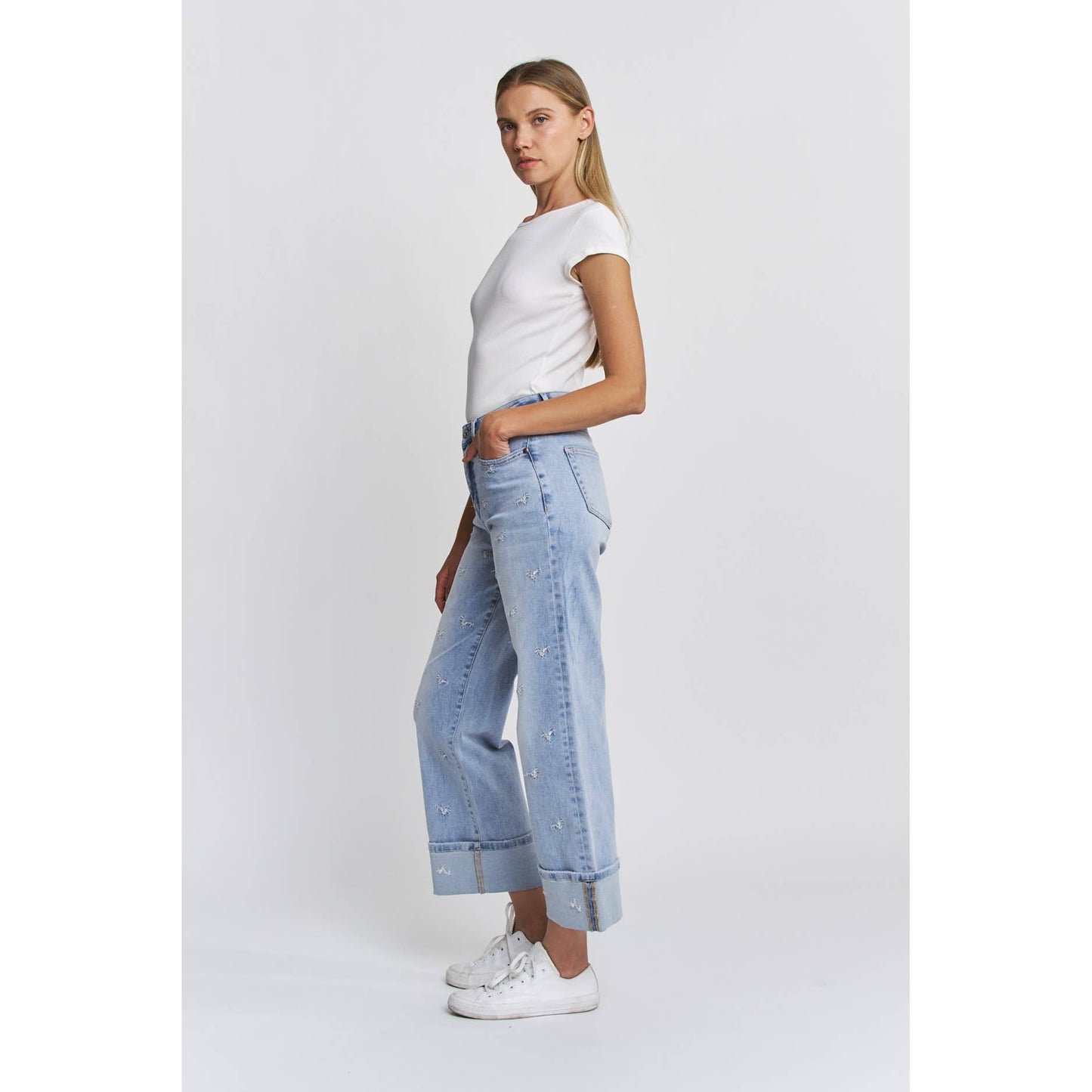 Bloom Babe Wide Leg Denim