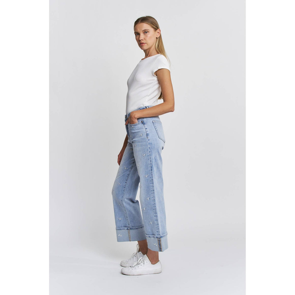 Bloom Babe Wide Leg Denim