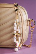 Ceramic Heart Bow Bag Charm