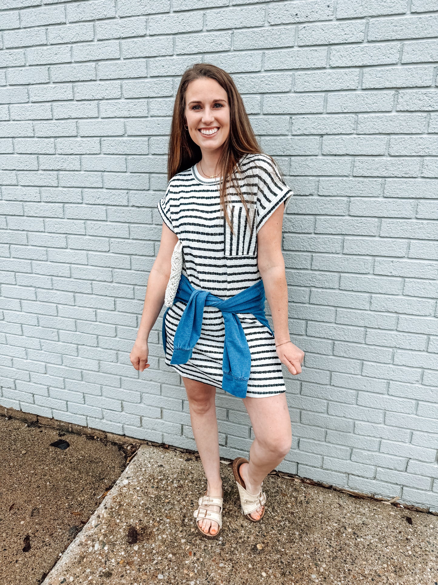 City Stripe Knit Tee Dress