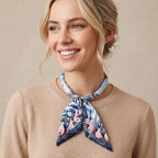 Floral Print Fabric Scarf Magnetic Necklace