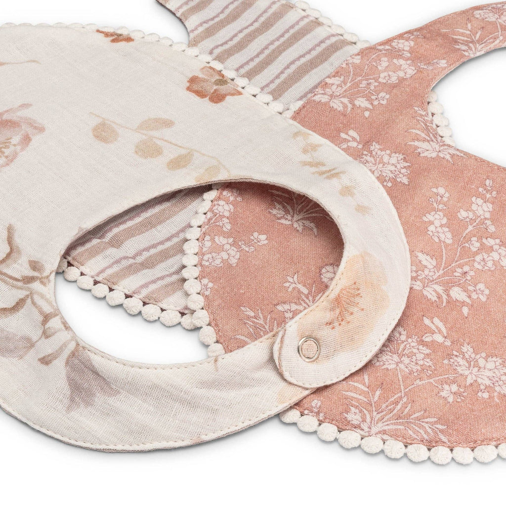 Violet Floral Cotton Baby Bib (3 Colors)