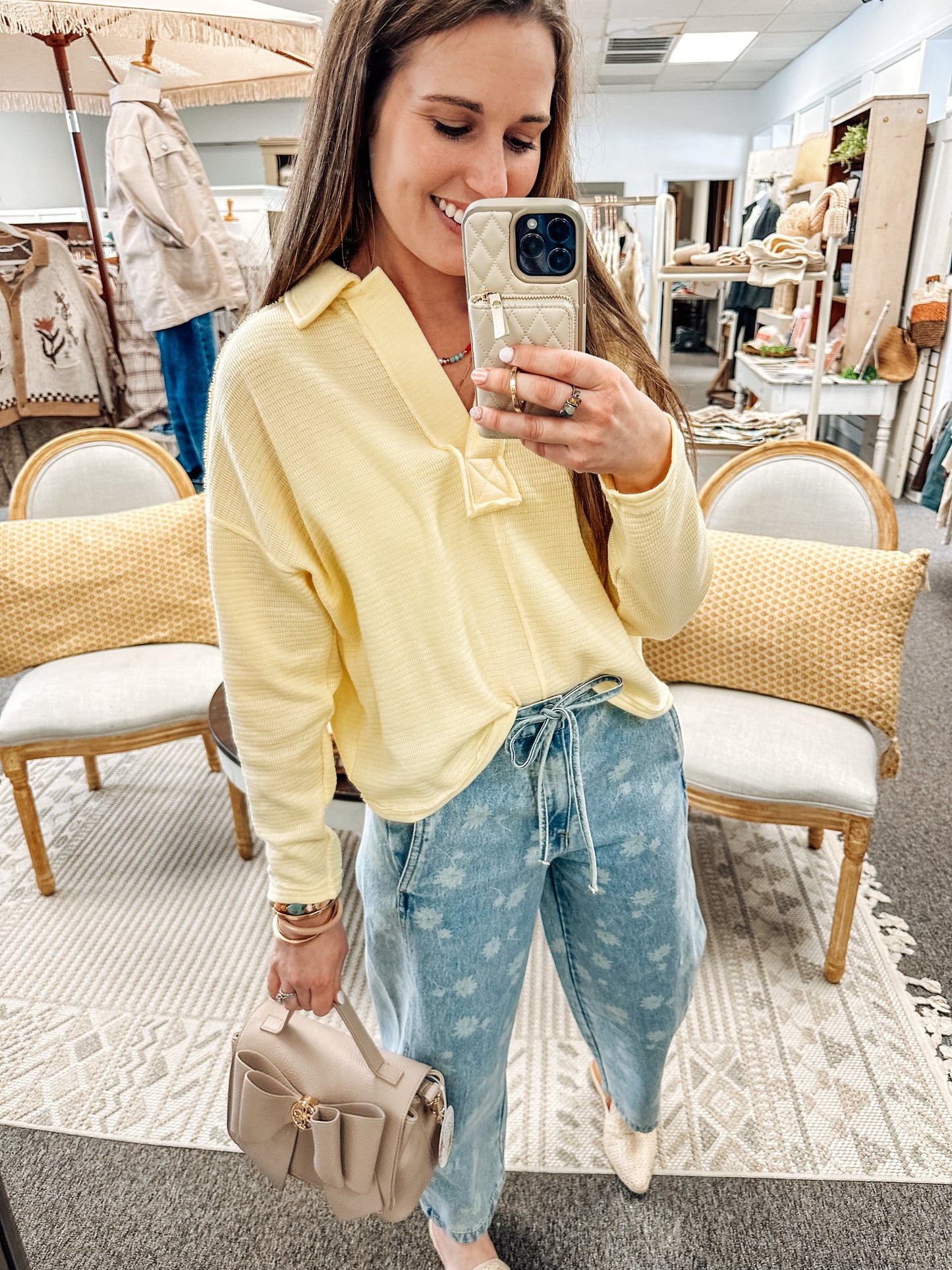 Sunny Days Ahead Long Sleeve Top-Butter