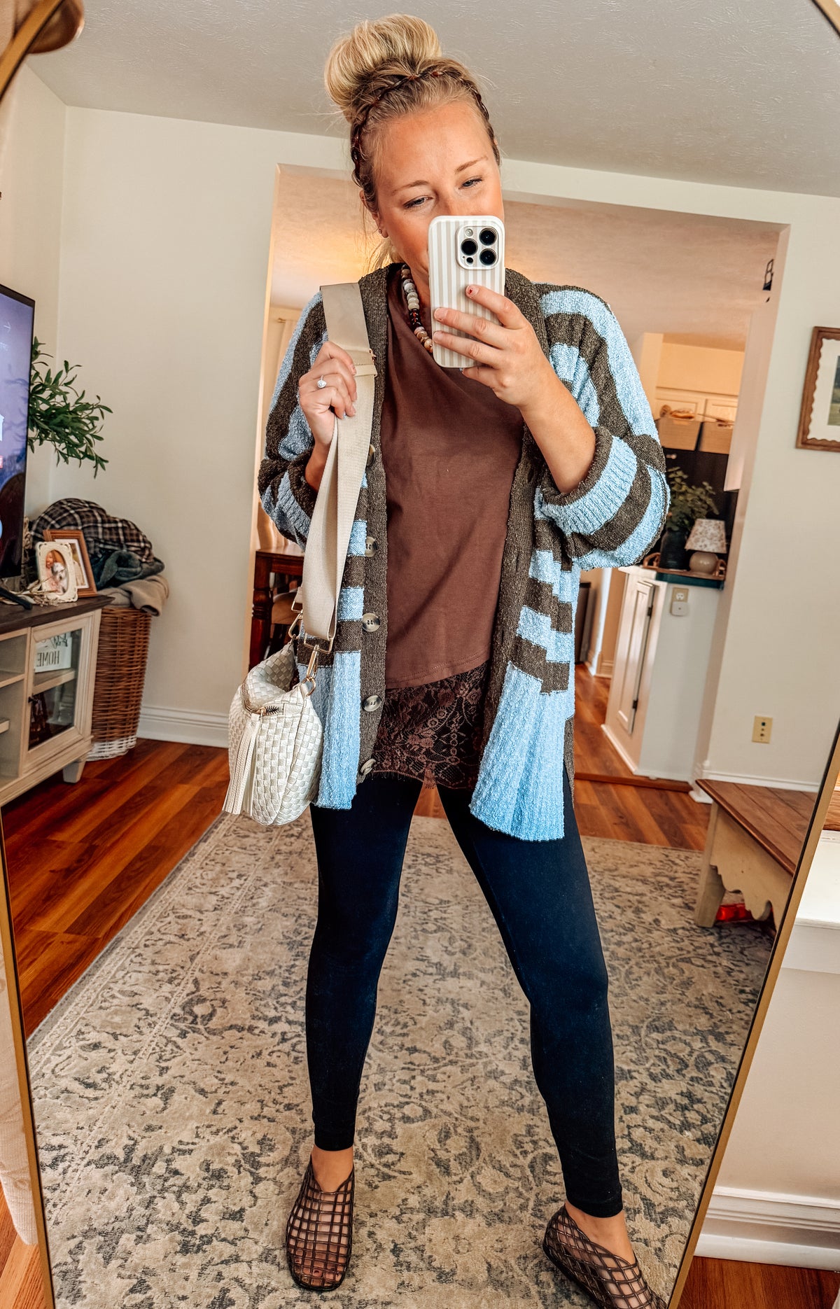 Mountain Mornings Striped VNeck Cardigan