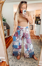 Penny Patchwork Floral French Terry Pants