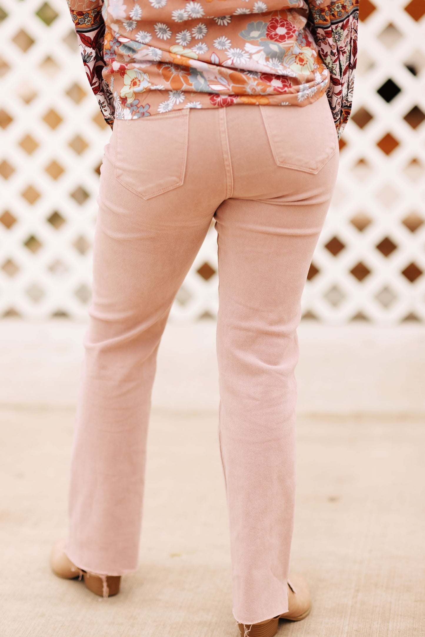 Look Your Way Mauve High Rise Straight Pants