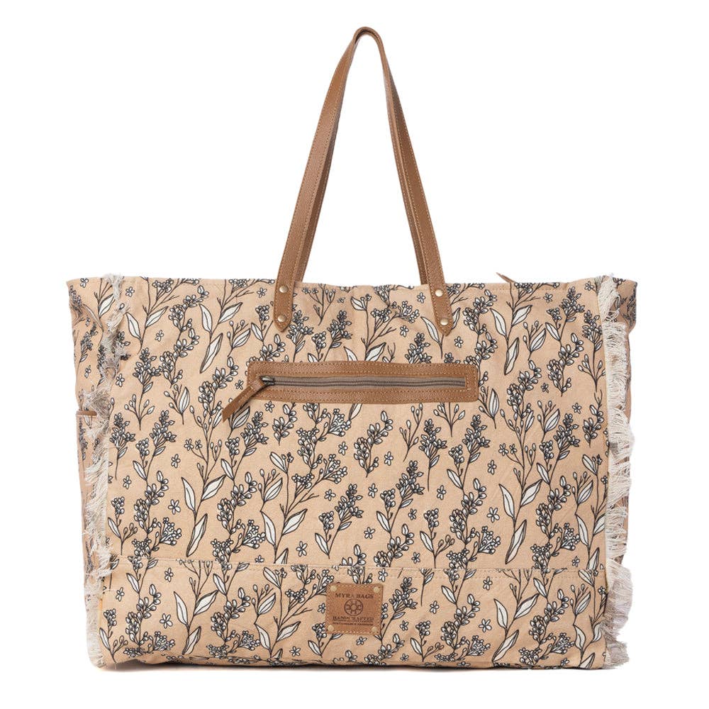 Brookside Cotton & Leather Weekender Bag