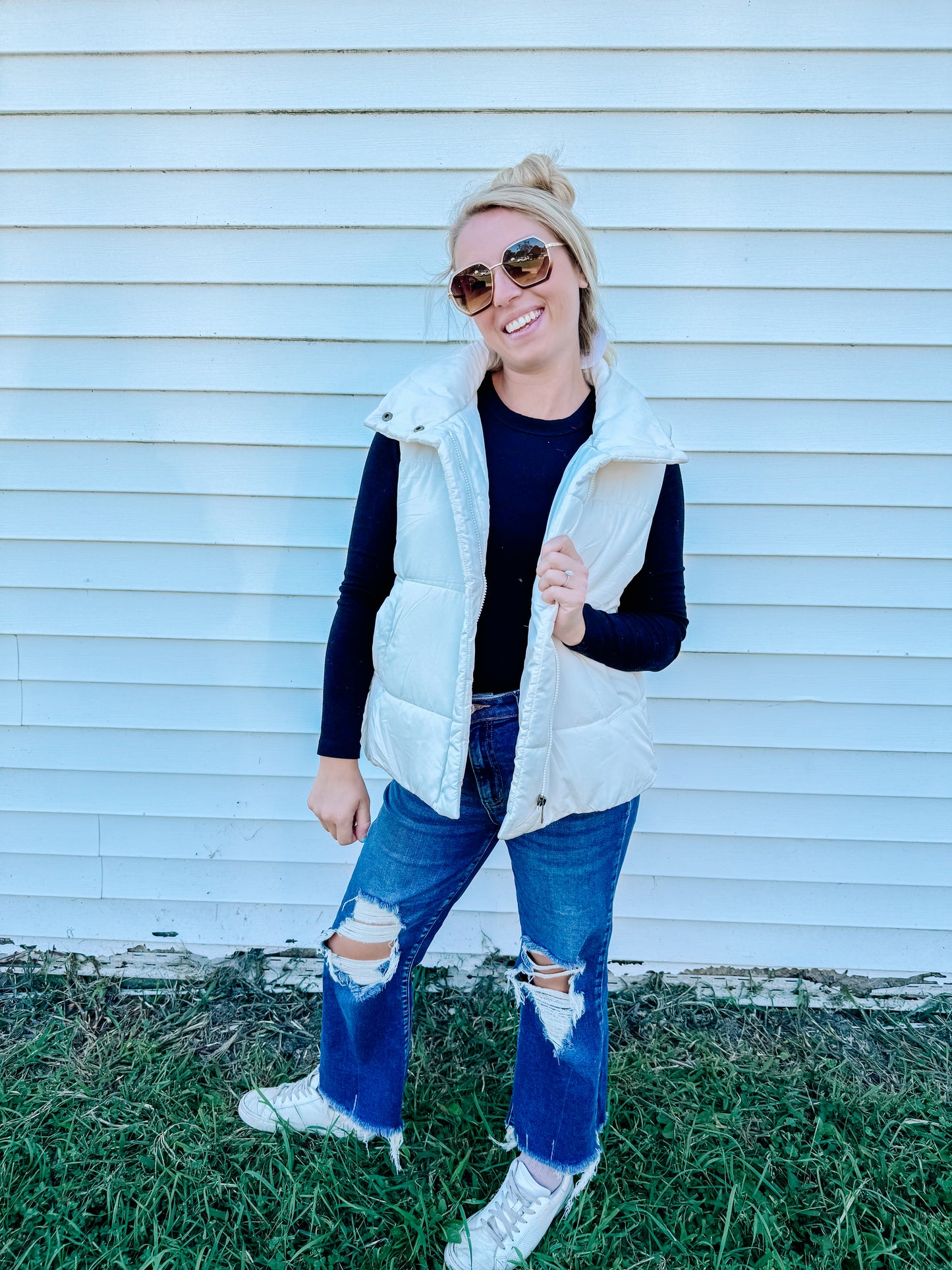 Frosted Layer Puff Vest (S-3X)