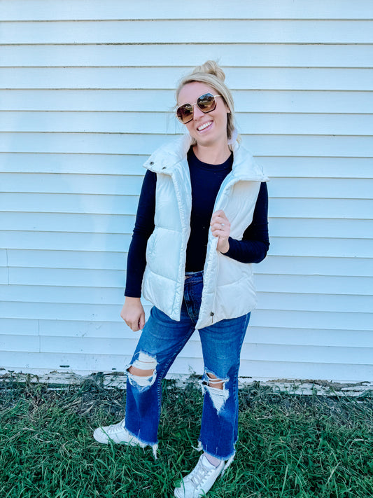 Frosted Layer Puff Vest (S-3X)