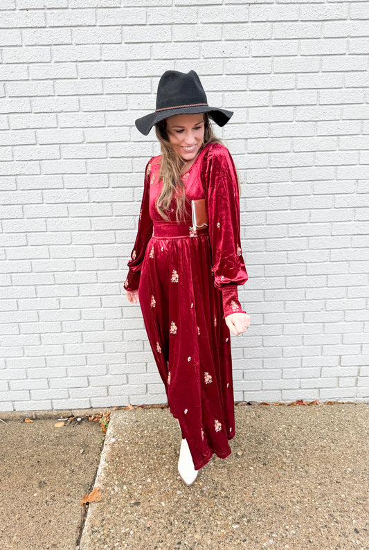 Caught in Elegance Velvet Dress