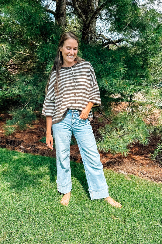 Bloom Babe Wide Leg Denim